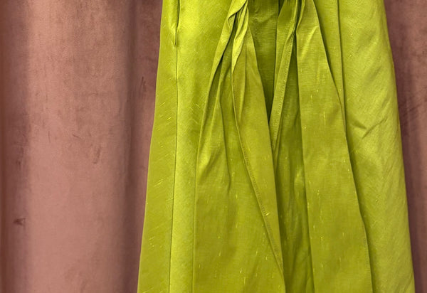 VESTIDO SEDA SALVAJE CORDELIA, COLOR LIMA