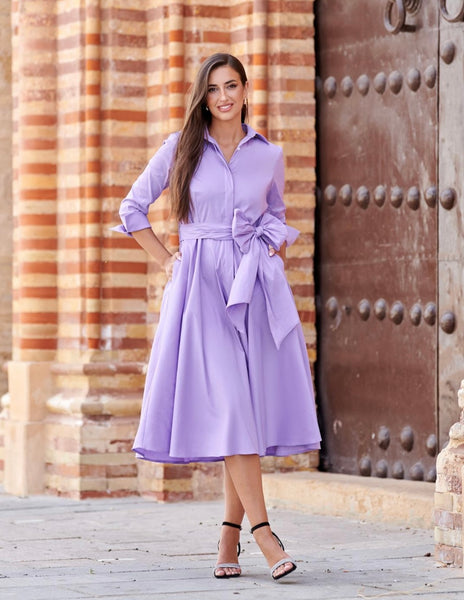 VESTIDO SEDA SALVAJE CORDELIA, COLOR LIMA