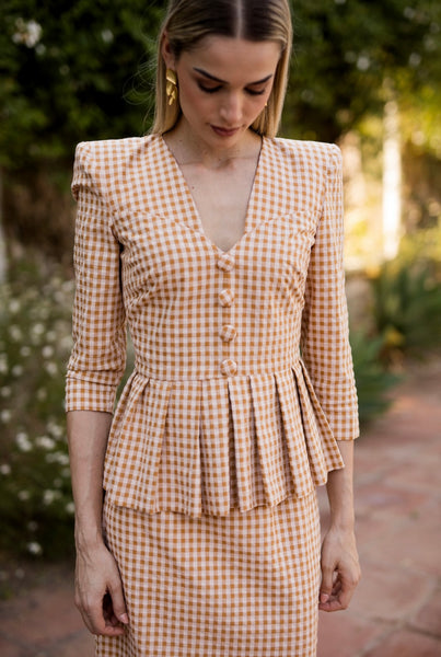 CONJUNTO AVA VICHY CARAMELO