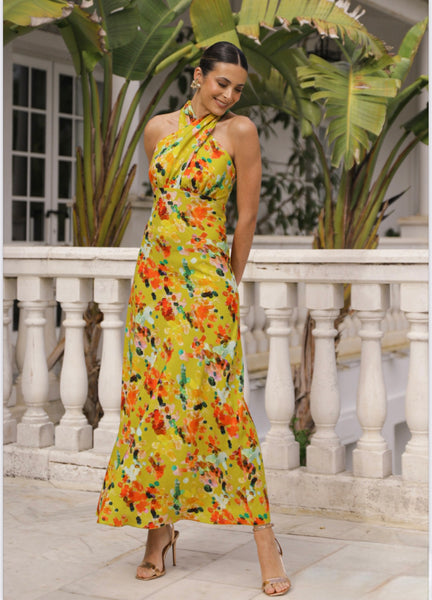 VESTIDO LÚMINA LINO ESTAMPADO.