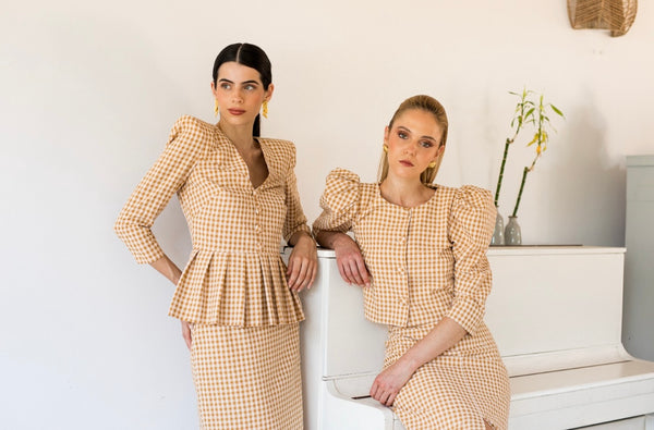 CONJUNTO AVA VICHY CARAMELO