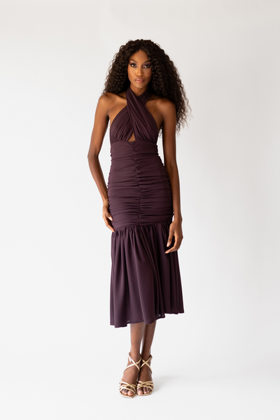 VESTIDO POLIANA MARRÓN CHOCOLATE