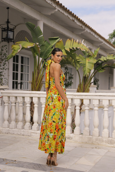 VESTIDO LÚMINA LINO ESTAMPADO.