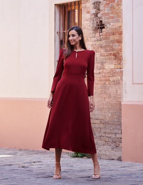 VESTIDO SAVIGNY BURDEOS