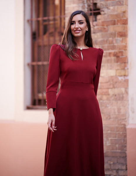 VESTIDO SAVIGNY BURDEOS