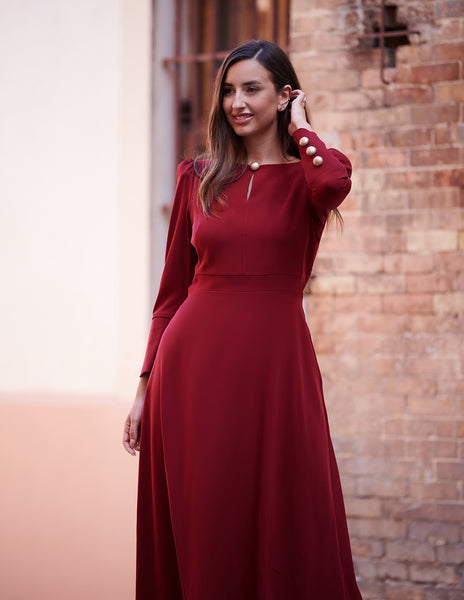 VESTIDO SAVIGNY BURDEOS