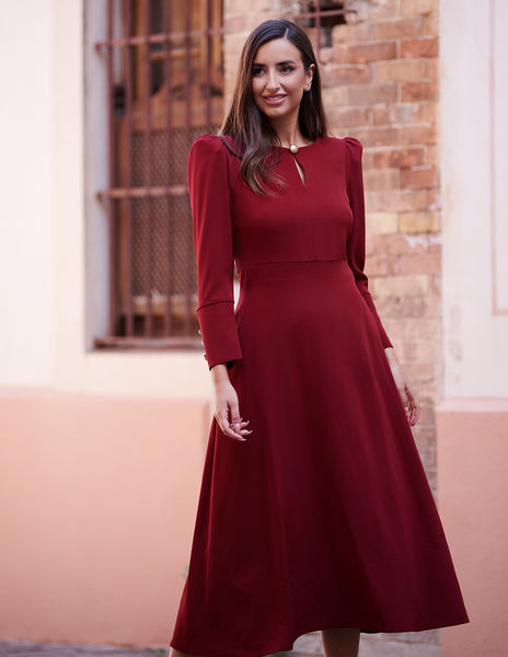 VESTIDO SAVIGNY BURDEOS