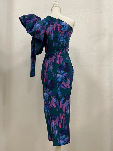 VESTIDO VOLANTE ASIMÉTRICO VIANA ESTAMPADO