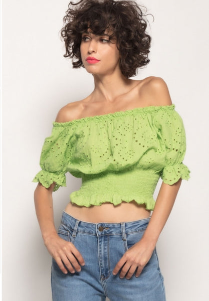TOP CALADO VERDE AMELIE