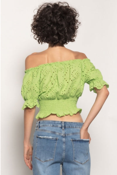 TOP CALADO VERDE AMELIE