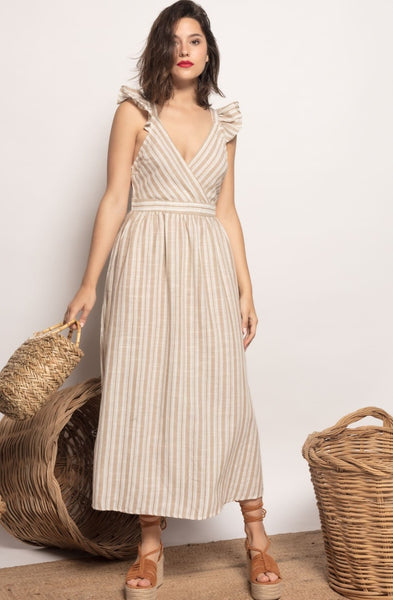 VESTIDO  CRUZADO DE LINO MARÍA