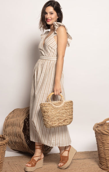 VESTIDO  CRUZADO DE LINO MARÍA