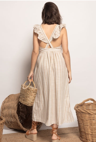VESTIDO  CRUZADO DE LINO MARÍA